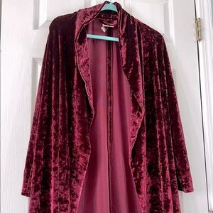Velvet Wine Red Cardigan
